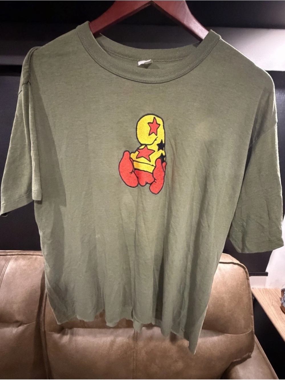 Vintage 70s 80s Vaughn Bode Cheech Wizard T Shirt Single Stitch Olive Green